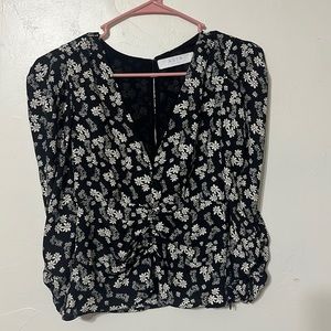 ASTR The Label EUC Shirred Floral Top xs